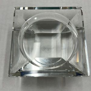 CANDLE HOLDER PILLAR OLEG CASSINI 124141 CLASSIC K9 OPTICAL CRYSTAL NEW NON LEAD